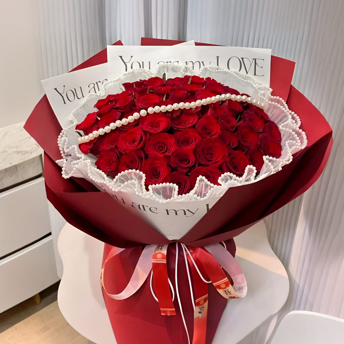 【刚好是你】生日鲜花52朵红玫瑰花束与会花束送女友告白示爱生日礼物女神节礼物