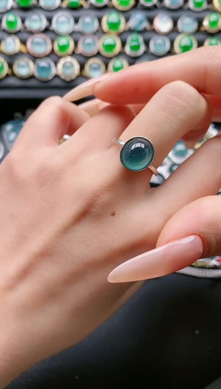 【闪购商品】翡翠戒指银S925镶嵌111111111