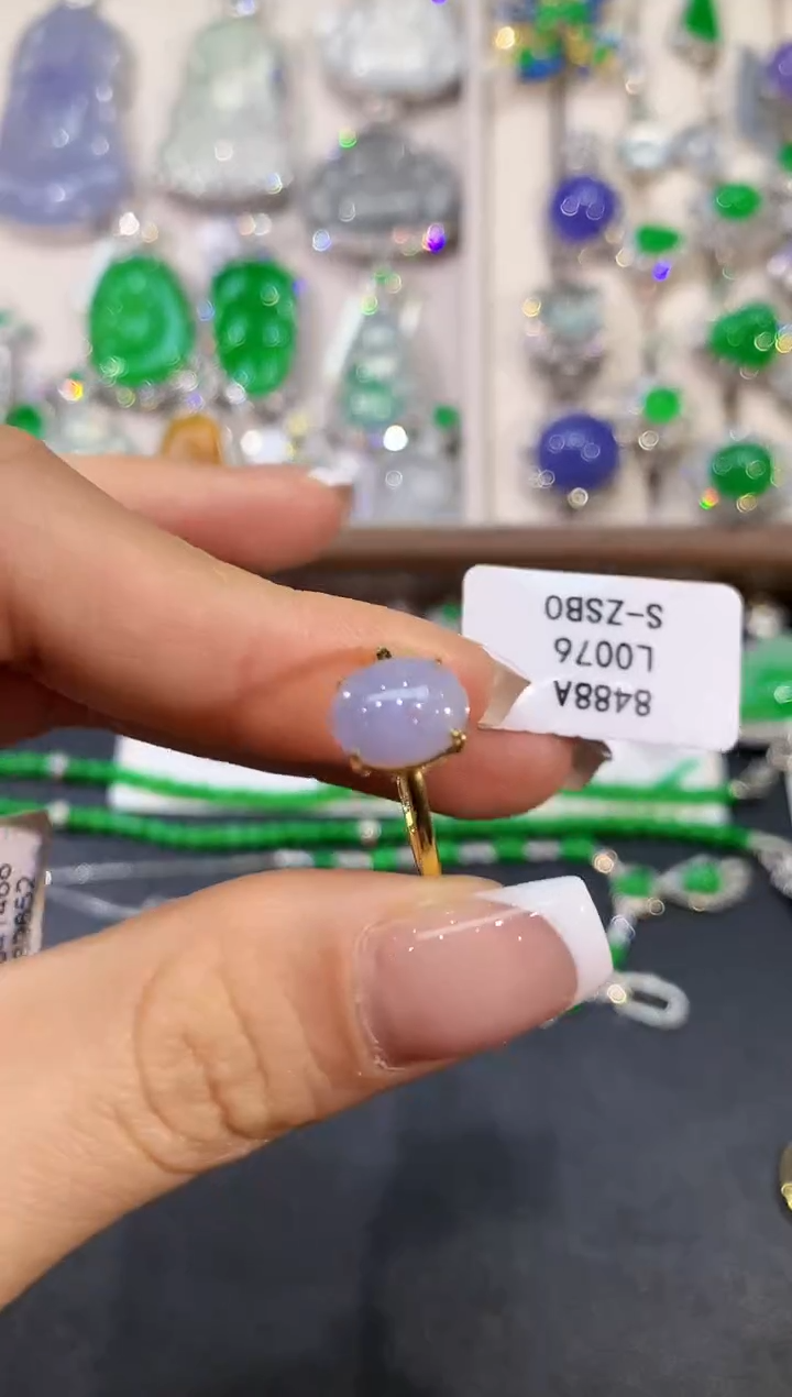 【闪购商品】翡翠18K金镶嵌戒指L0076