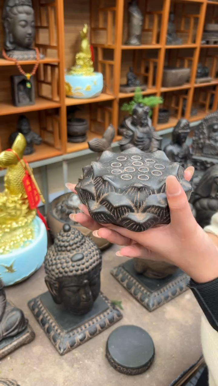 陶土莲蓬实心底座