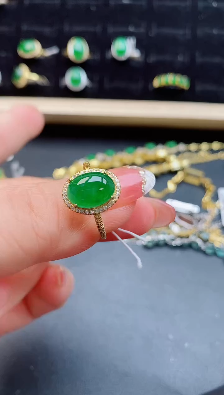 【闪购商品】翡翠戒指银S925镶嵌80001