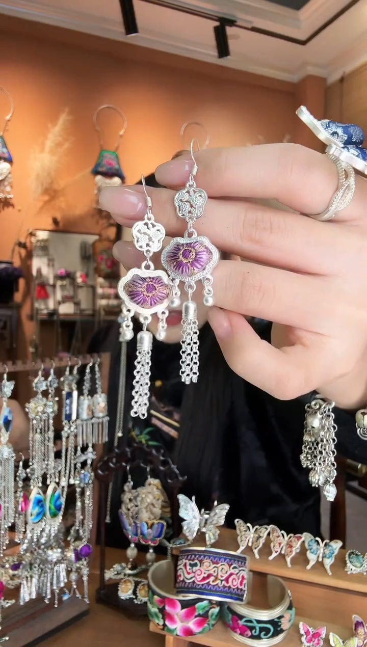 刺绣纯手工民族风耳环