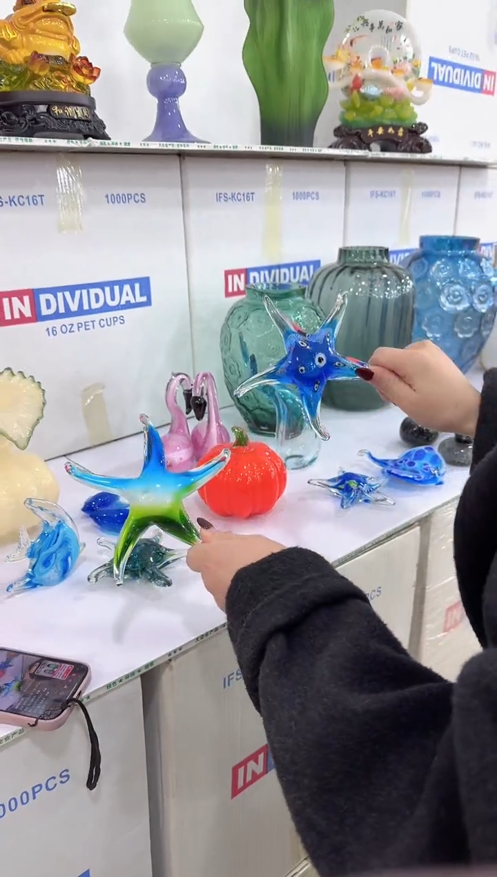 【闪购商品】无铅玻璃洛芙花器-h-早10随机发