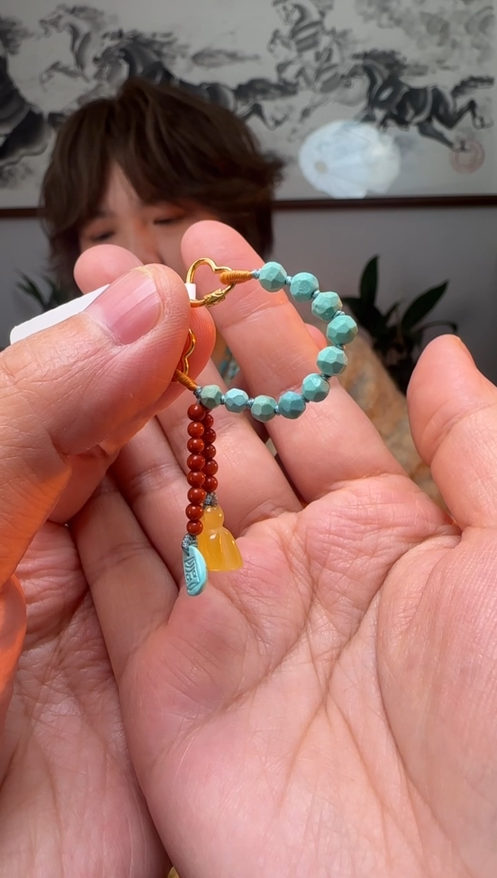 【闪购商品】绿松石挂饰银S925镶嵌时尚百搭B06176