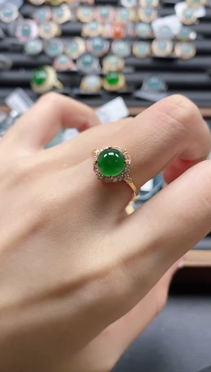 【闪购商品】翡翠戒指银S925镶嵌51151