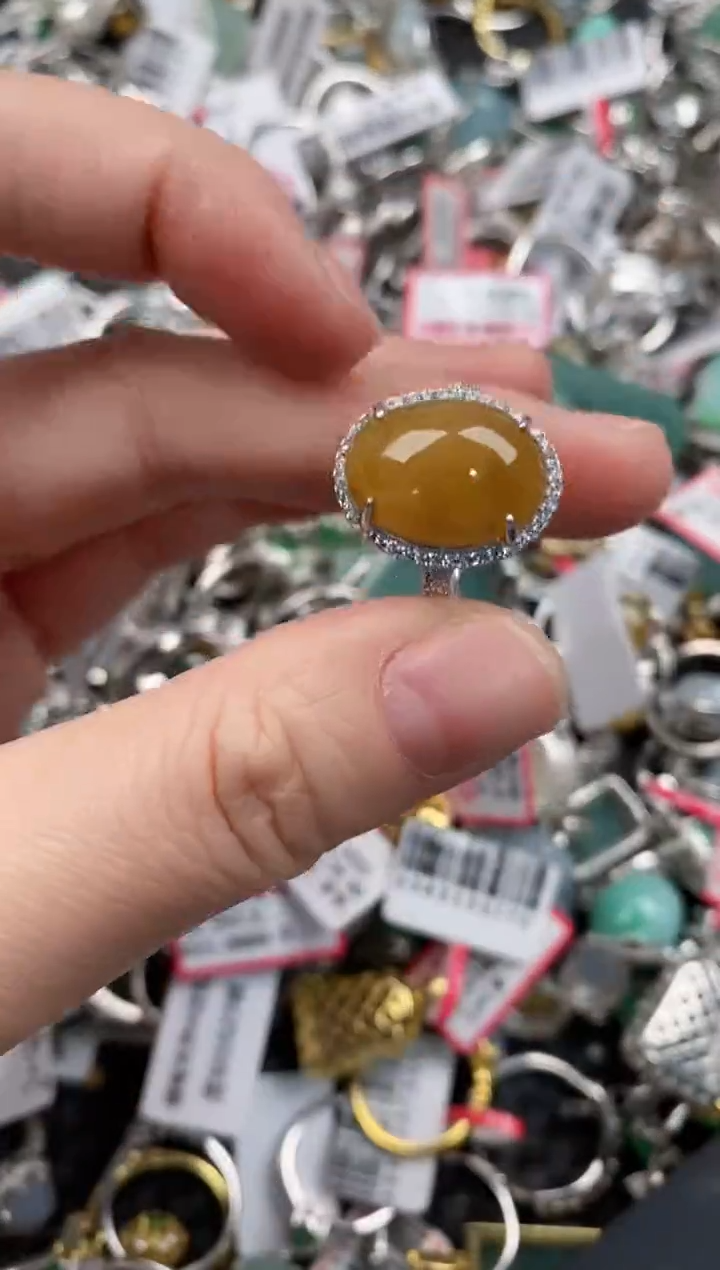 银S925镶嵌戒指翡翠333     2