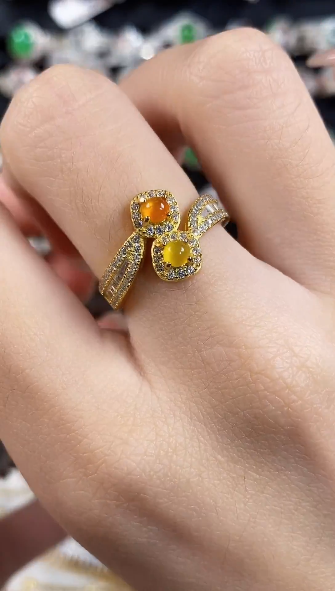 银S925镶嵌戒指翡翠 天然A货翡翠22