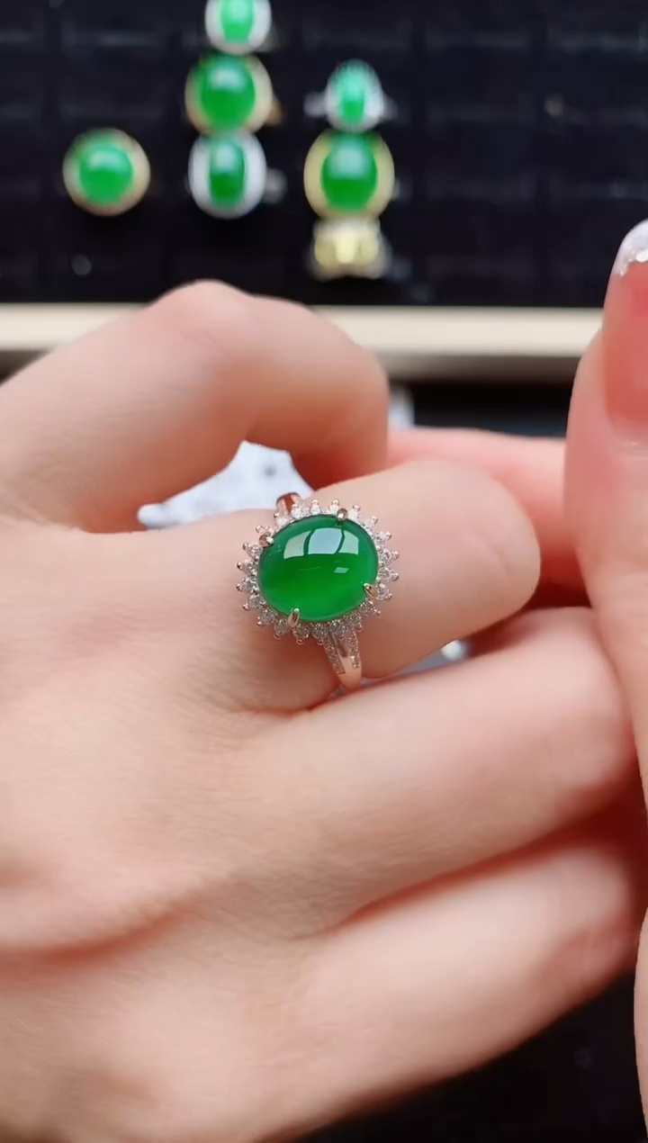 【闪购商品】翡翠戒指银S925镶嵌85080801