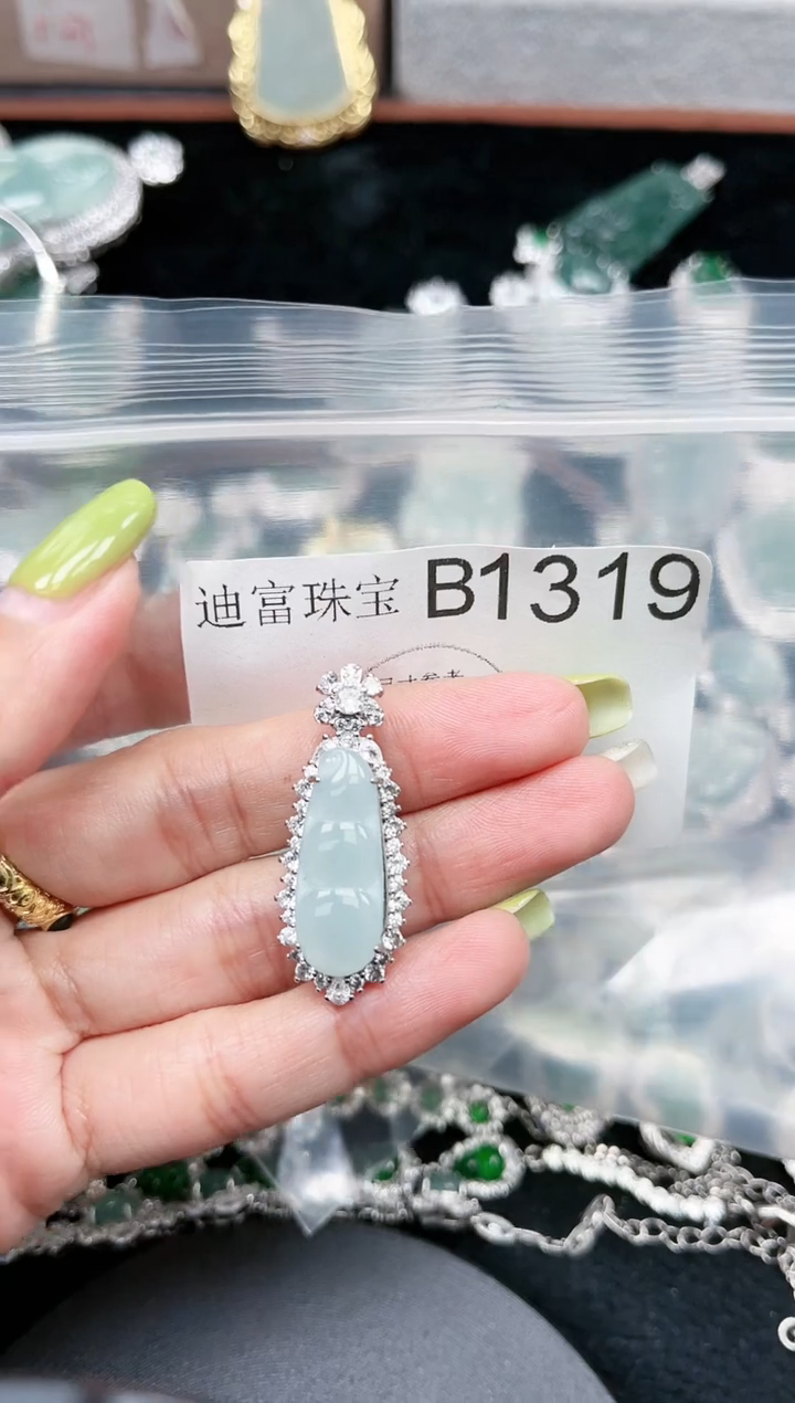 【闪购商品】翡翠颈饰未镶嵌赠皮绳1319