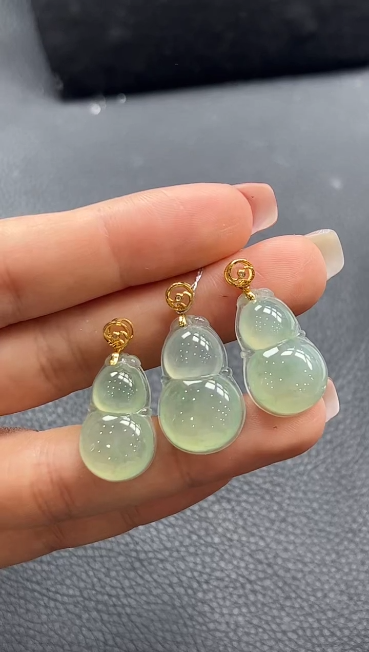 【闪购商品】翡翠颈饰18K金镶嵌YM-124-1葫芦多样性发1件