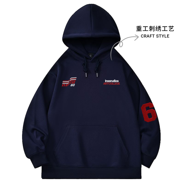 WY08-CP401 字母连帽男女同款加肥加大薄款卫衣重工刺绣情侣休闲