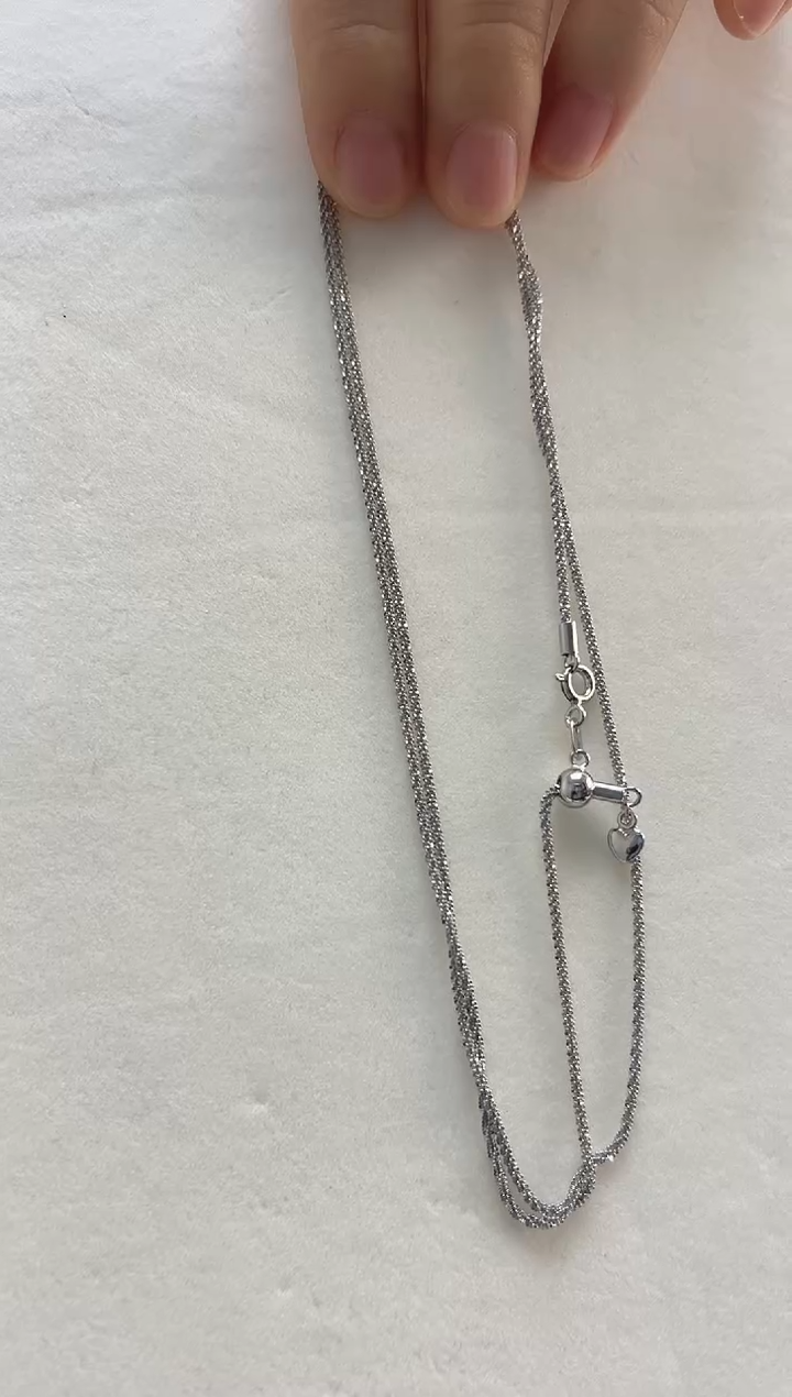 银S925镶嵌链子淡水珍珠铎*链子