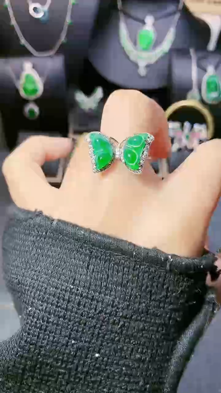 【闪购商品】翡翠戒指银S925镶嵌戒指