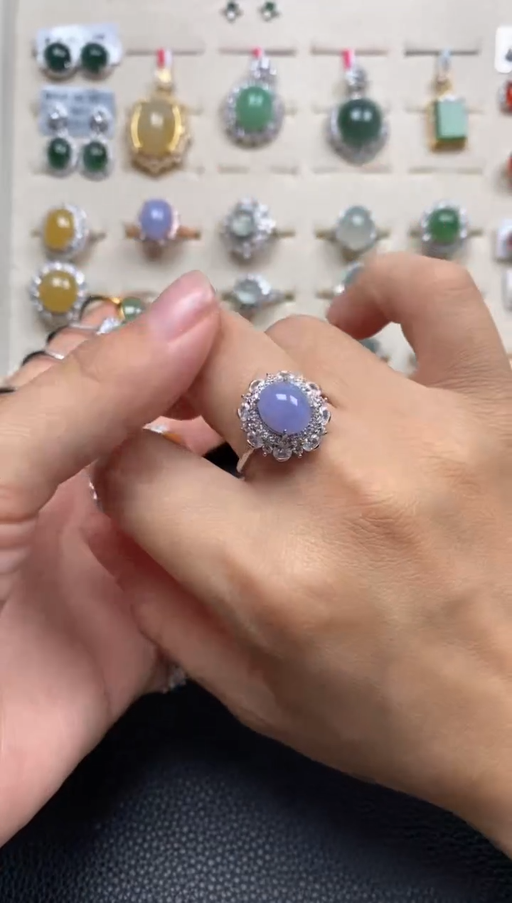 【闪购商品】翡翠戒指银S925镶嵌1111