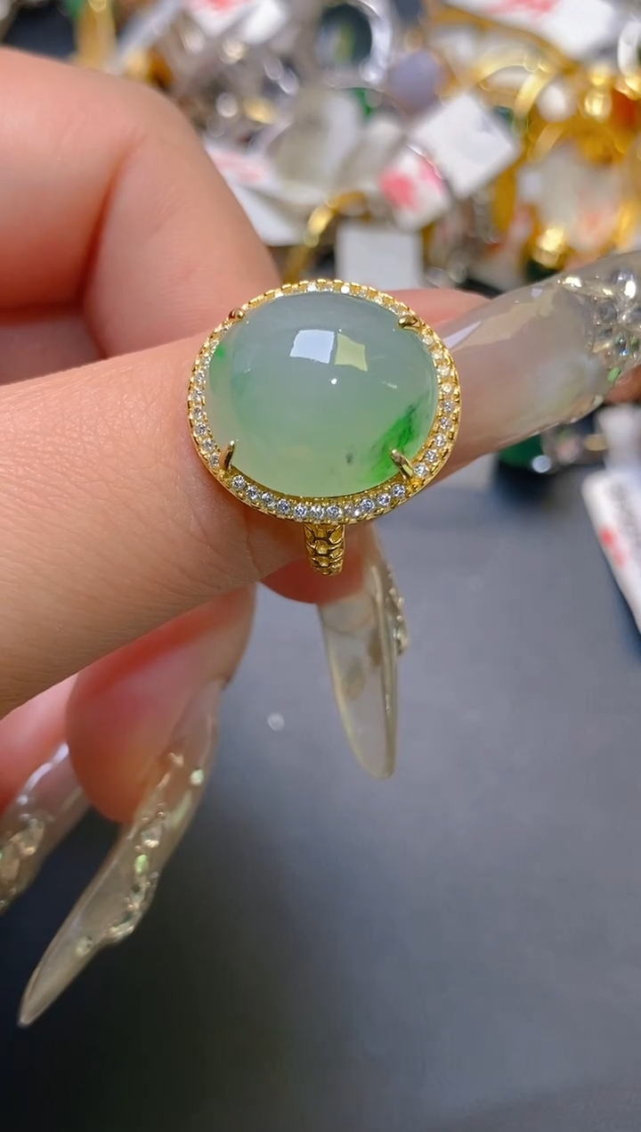 【闪购商品】翡翠耳饰银S925镶嵌天然A货翡翠1