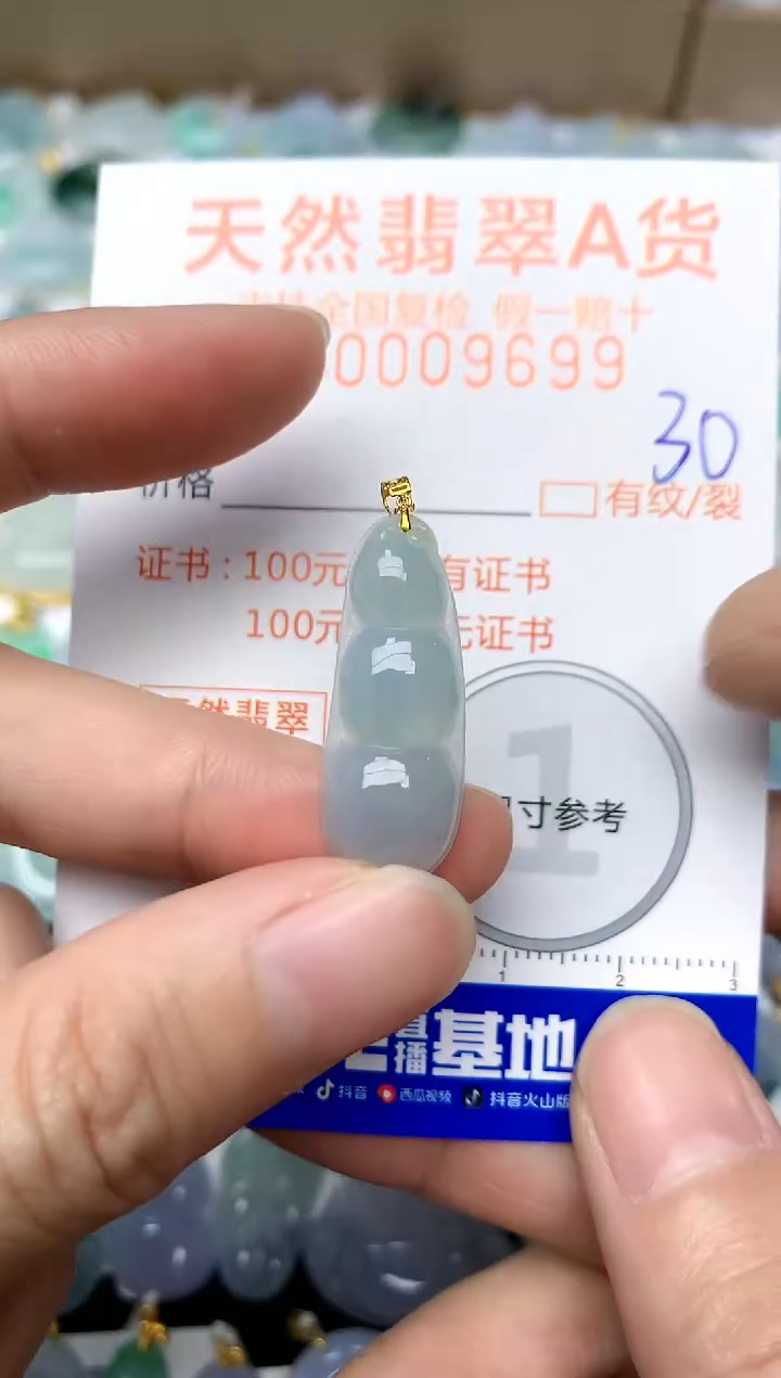 【闪购商品】翡翠颈饰18K金镶嵌30天然A货翡翠