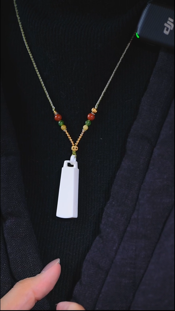 吊坠猛犸象牙T型无事牌搭编绳