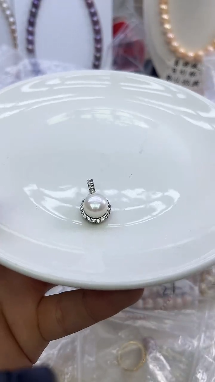 未镶嵌吊坠淡水珍珠白色系吊坠
