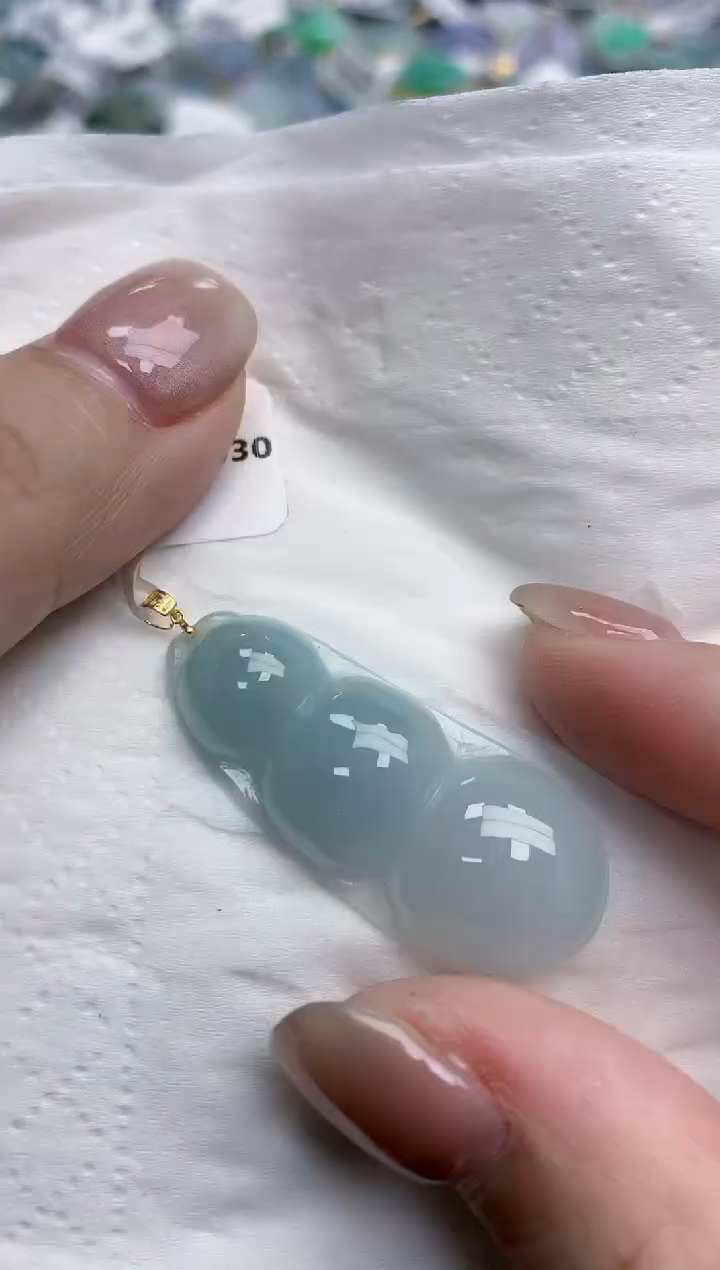 【闪购商品】翡翠颈饰18K金镶嵌天然缅甸翡翠A货