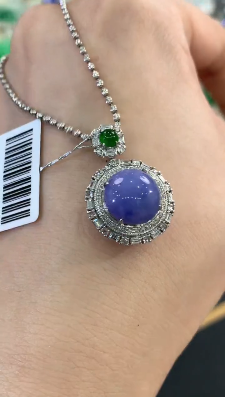 【闪购商品】翡翠吊坠(不含链)18K金镶嵌c87有色差