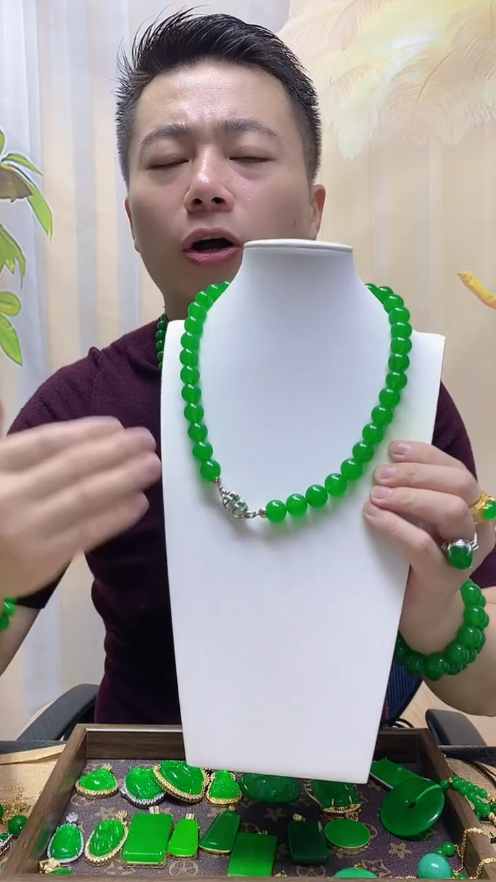 项链银S925镶嵌翡翠翡翠项链