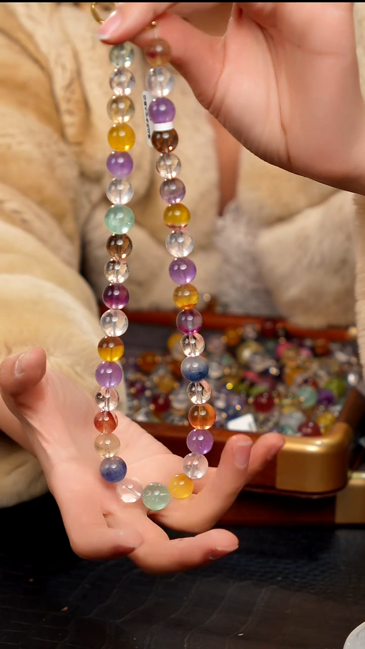 水晶摆件未镶嵌天然多宝水晶项链