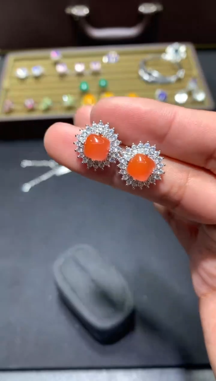 未镶嵌耳饰南红玛瑙F20【多样性发其一】