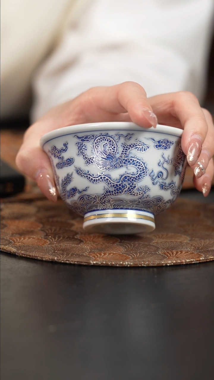 【闪购商品】杯四景堂青花描银