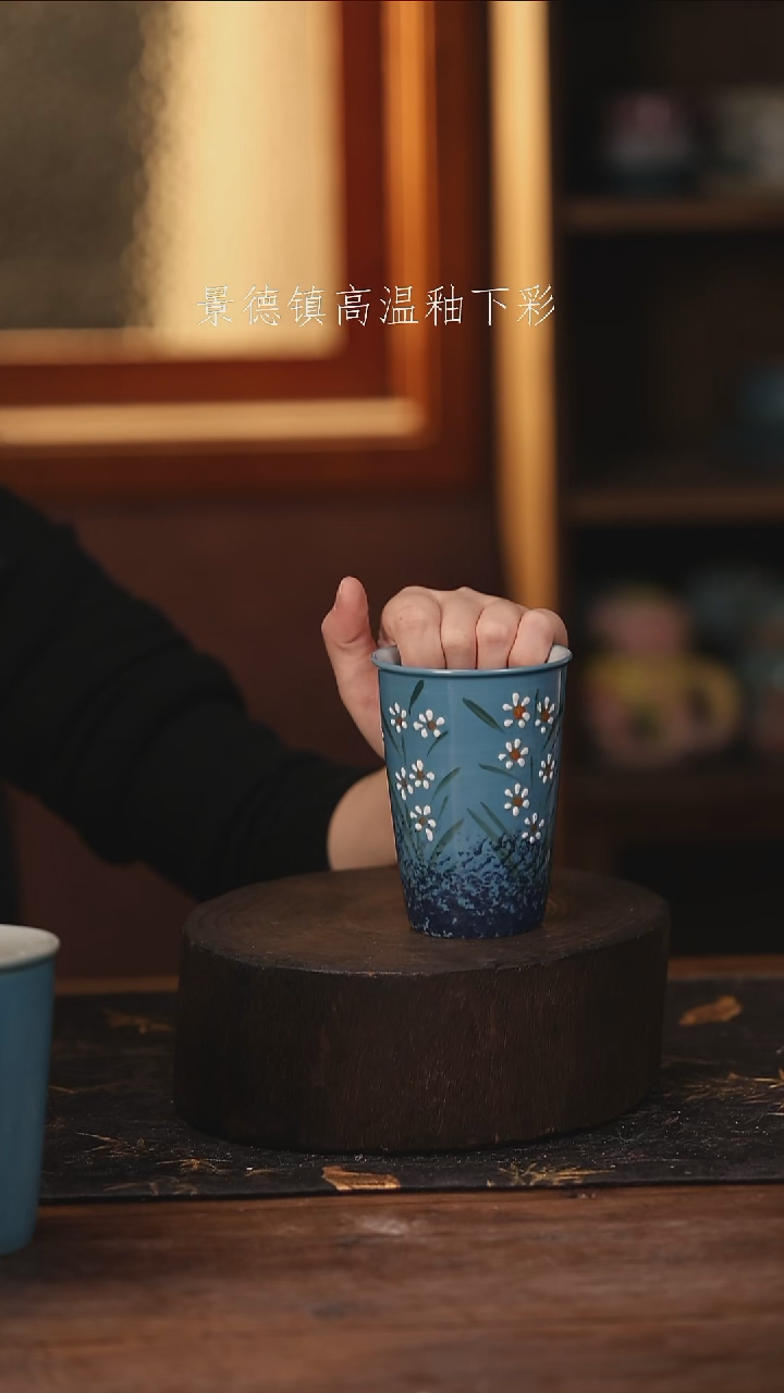 陶瓷景德镇高温釉下手绘陶瓷@L462@
