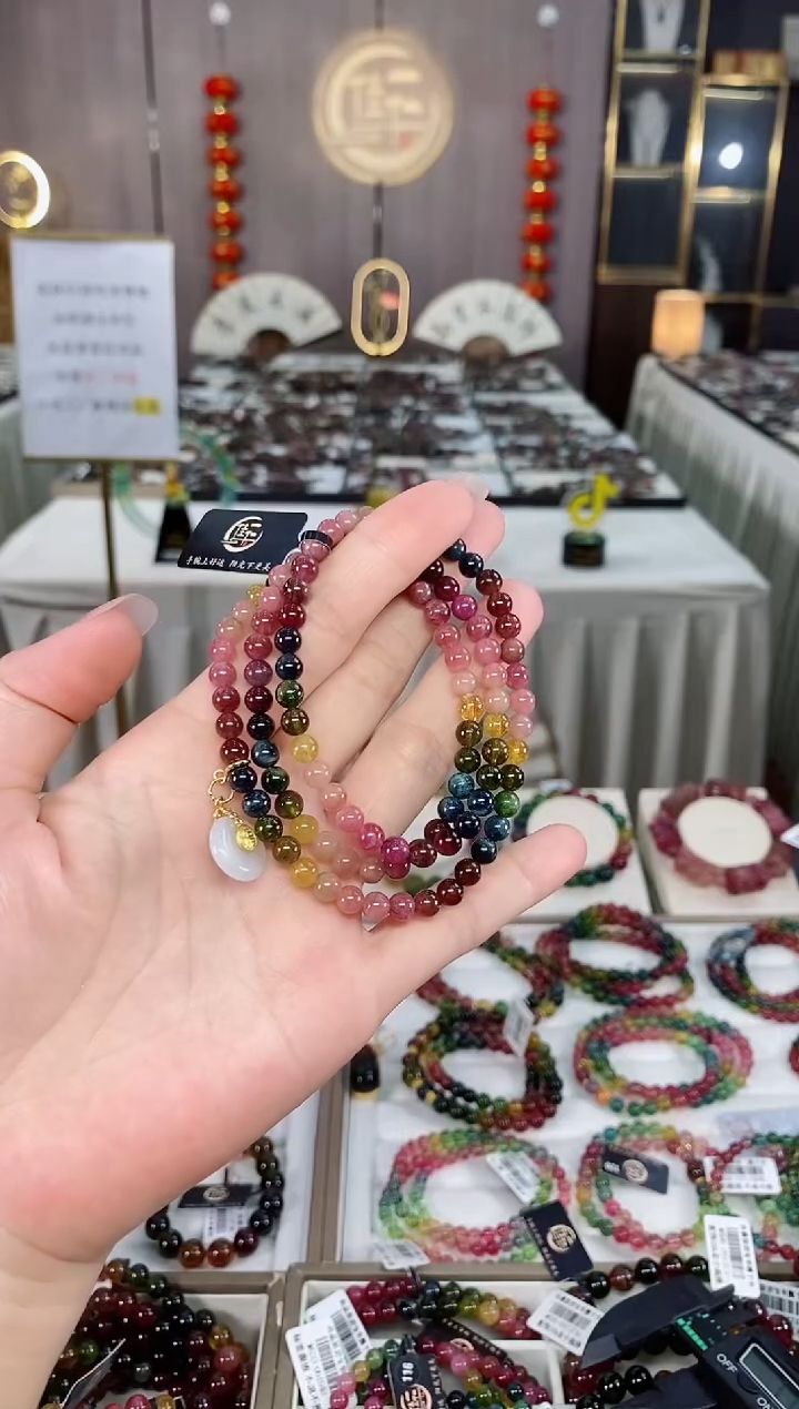 三圈手串5mm+未镶嵌碧玺多样性发货一条 hon