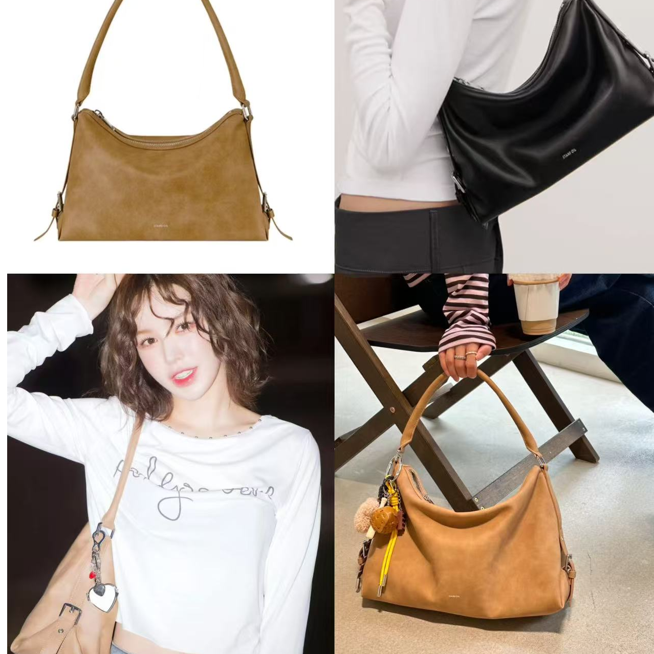 【ChicBags】韩系气质拉链腋下质感都市简约撞色托特包