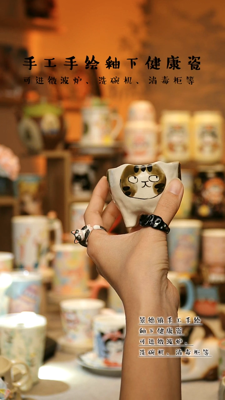 【闪购商品】杯陶瓷景德镇高温釉下彩&A871