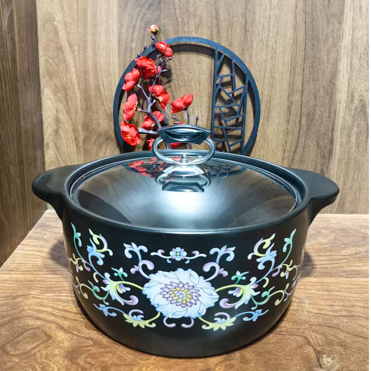 仿古瓷 A070景德镇制陶瓷大号5升砂锅一件