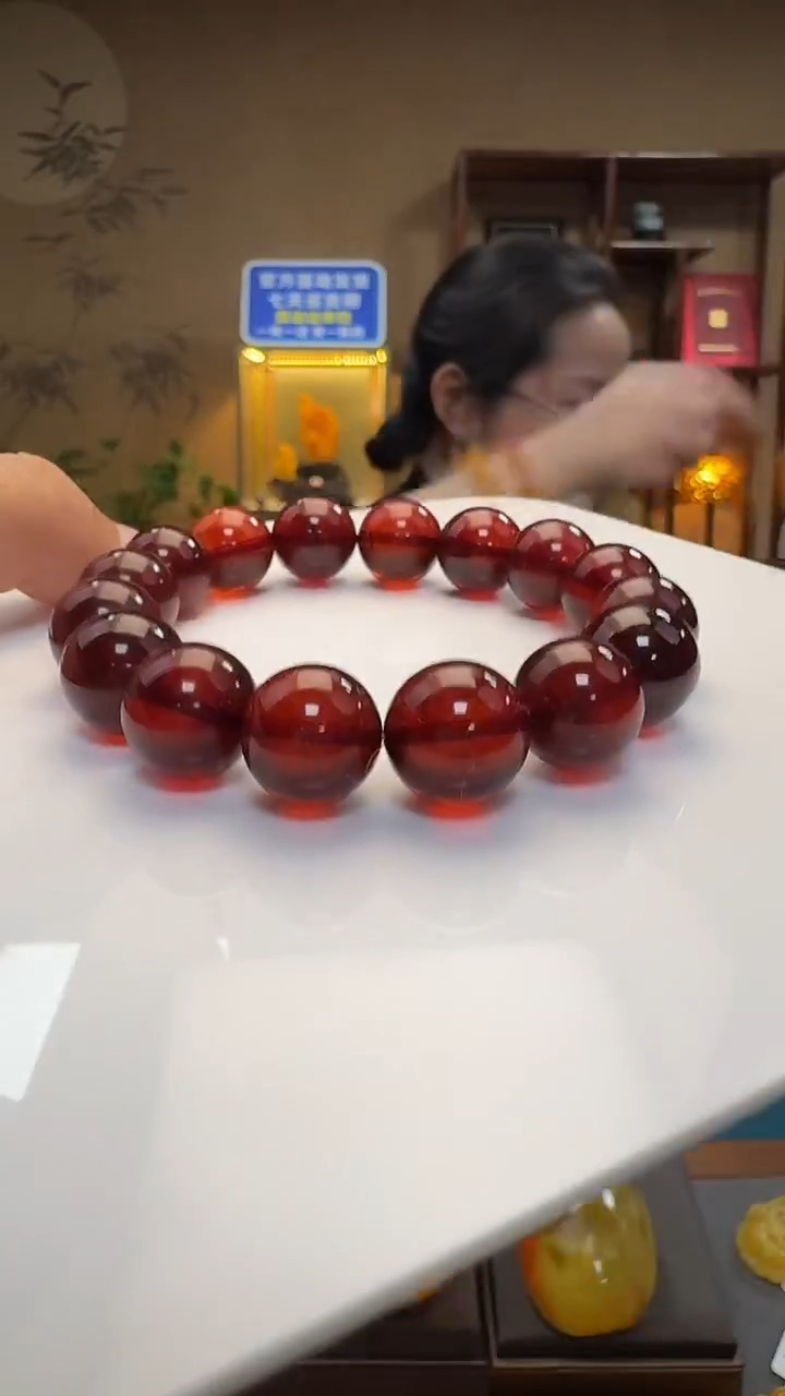 手链琥珀未镶嵌天然保真琥珀圆珠手串