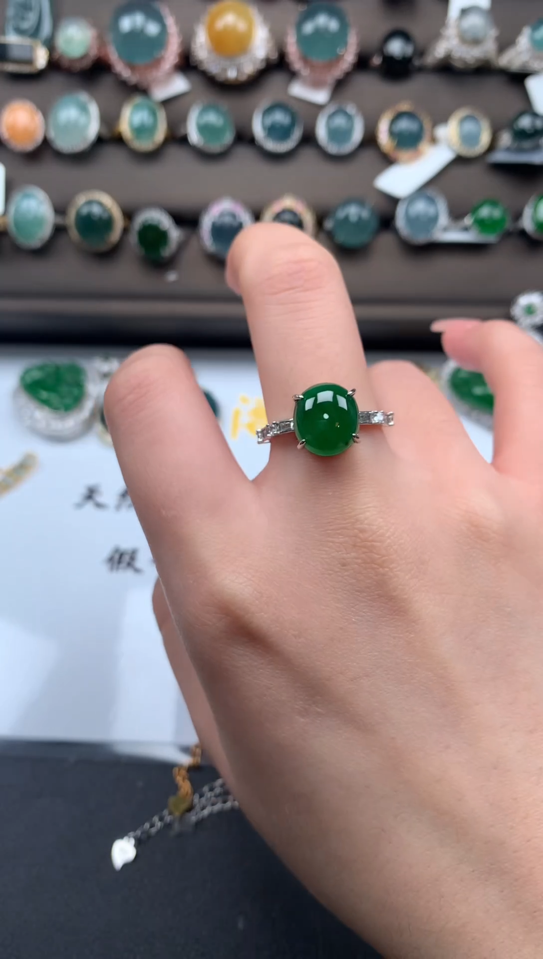 【闪购商品】翡翠戒指银S925镶嵌12414