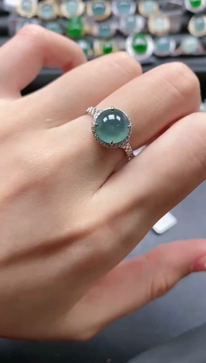 【闪购商品】翡翠戒指银S925镶嵌51151