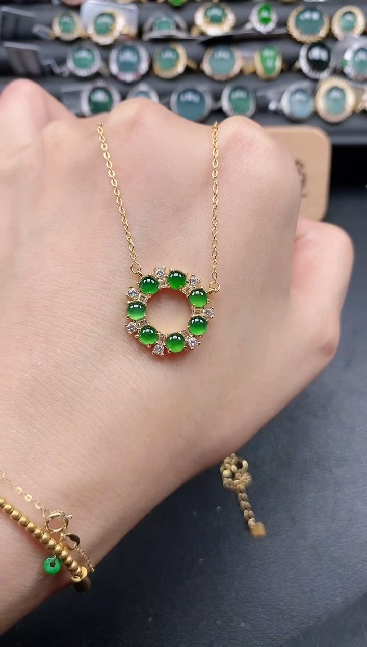 翡翠戒指银S925镶嵌5151-2