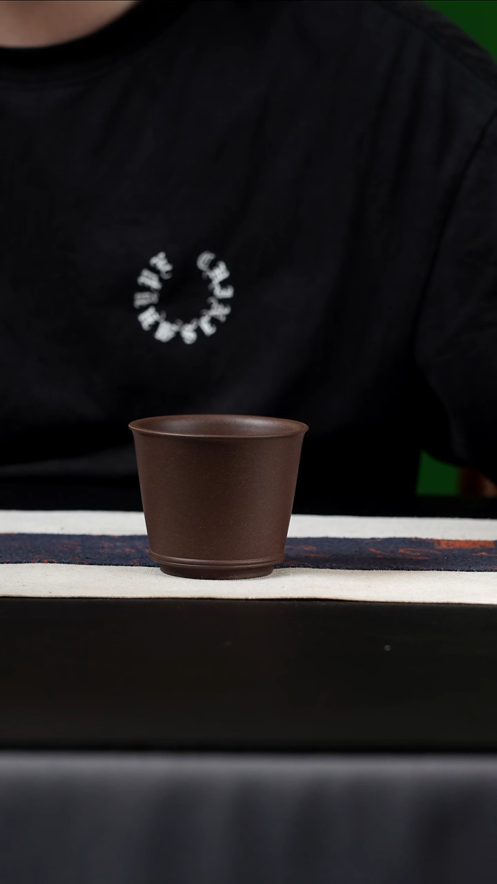 茶壶紫砂特紫泥直筒杯，120cc
