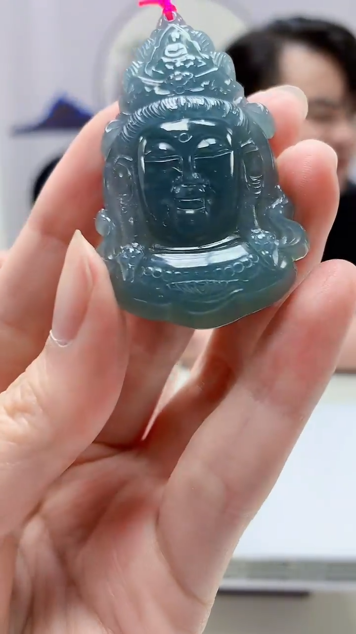 【闪购商品】定制翡翠未镶嵌5060zm-毛货挂件156观音