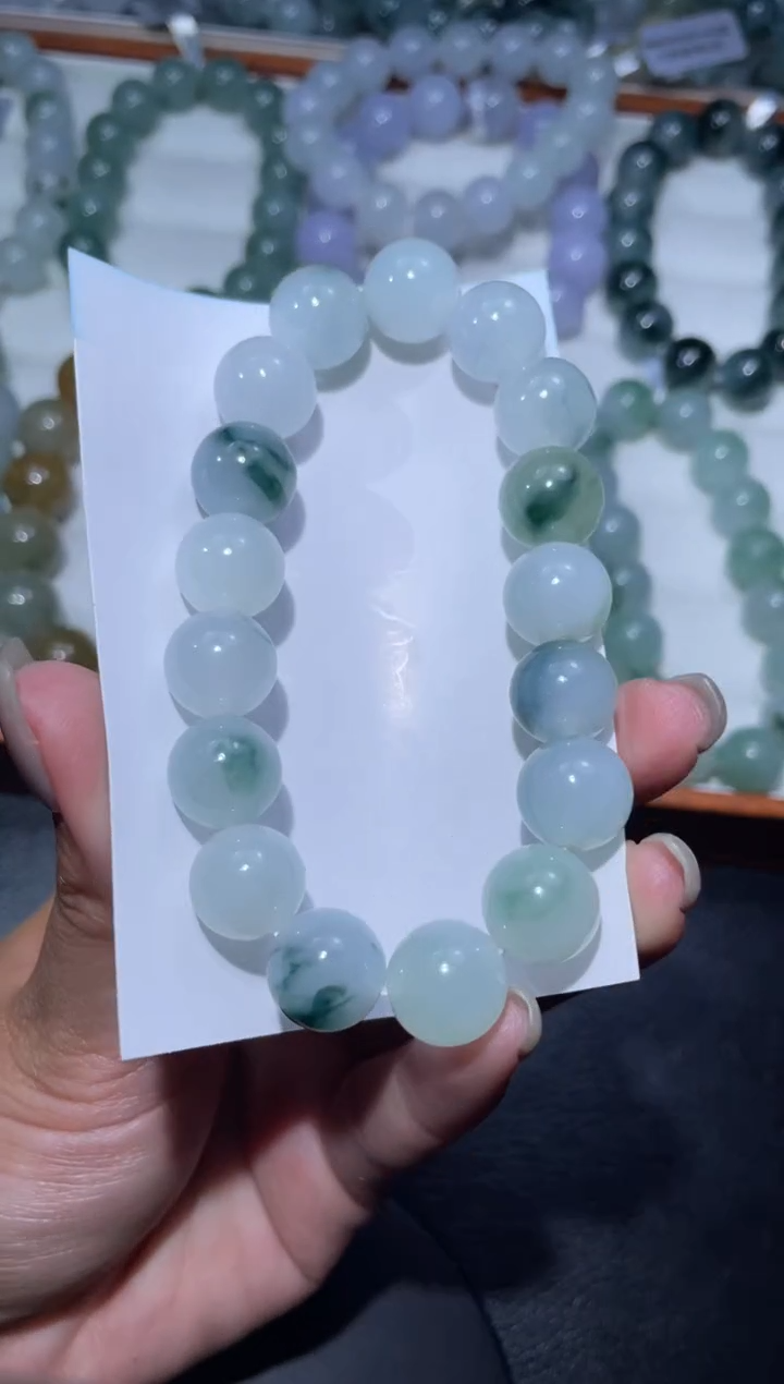 【闪购商品】定制翡翠未镶嵌天然缅甸A货翡翠手串58