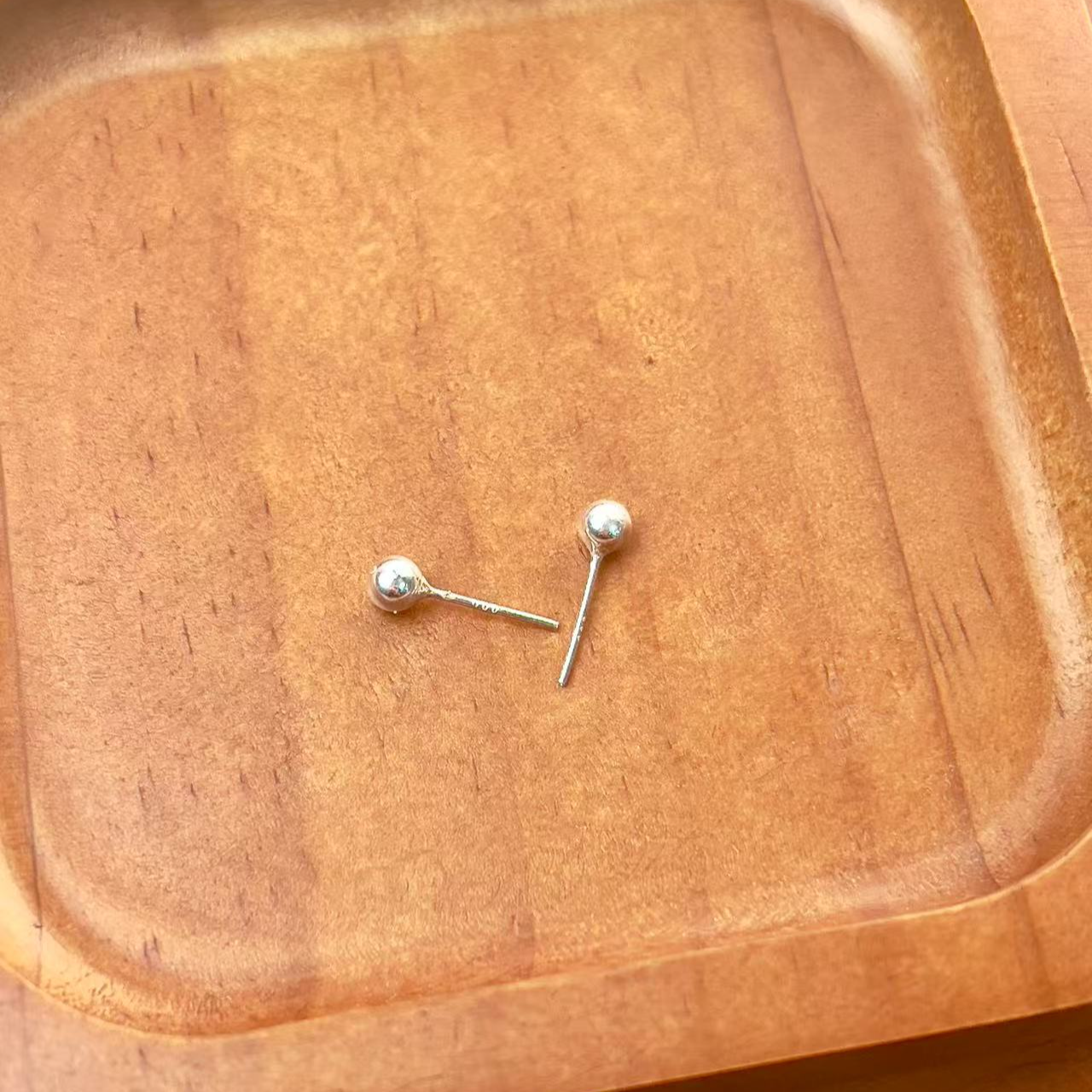 足银耳饰 足银999耳钉气质