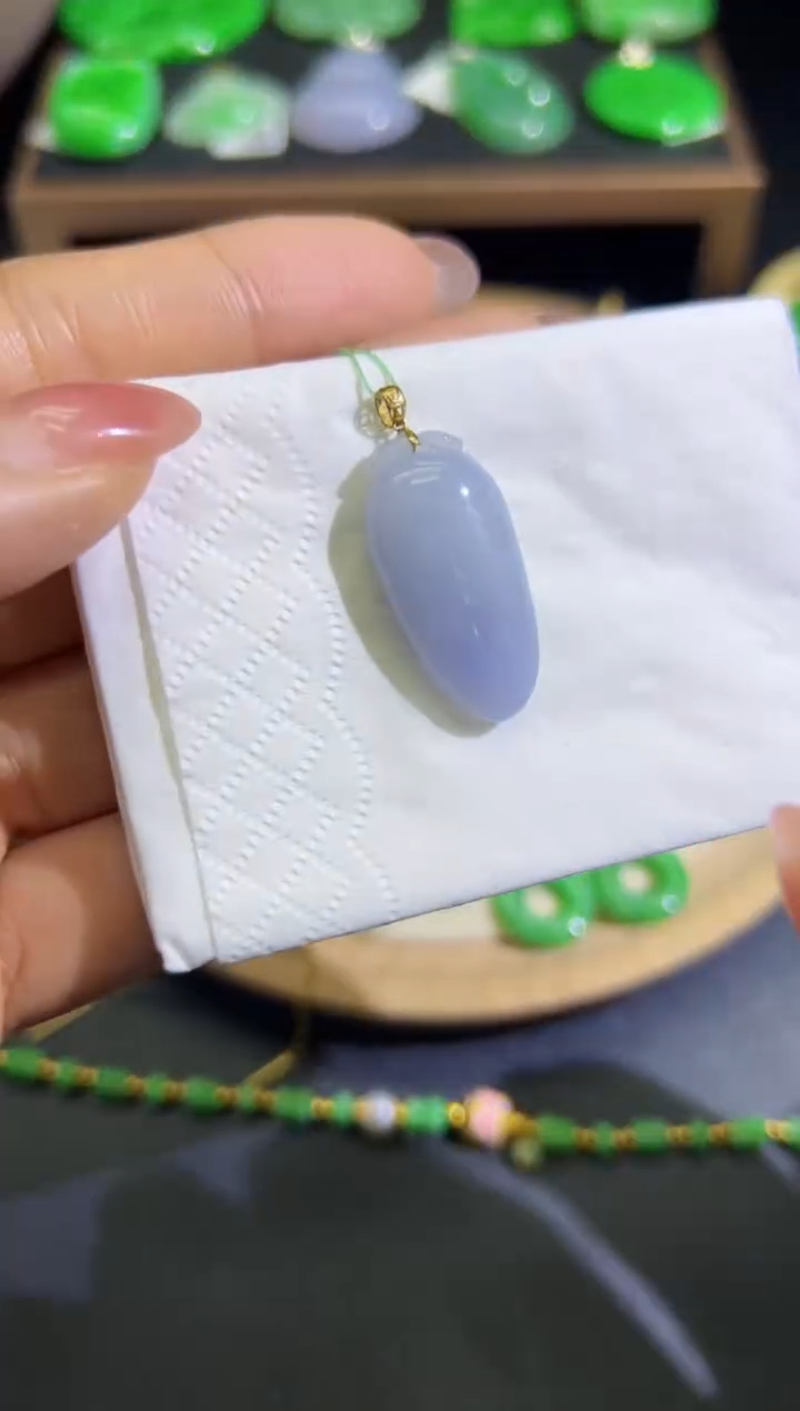 【闪购商品】翡翠颈饰18K金镶嵌Q缅料A货翡翠/支持复检/一件