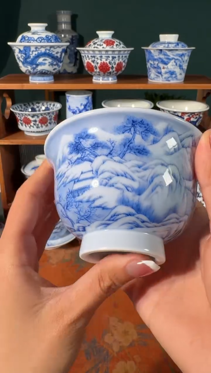 【闪购商品】杯画堂春雪景压手杯