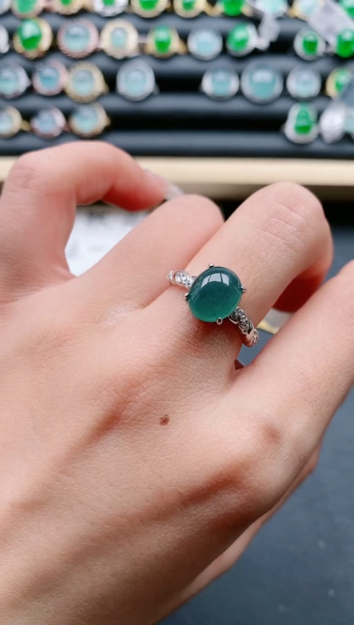 【闪购商品】翡翠戒指银S925镶嵌11111111