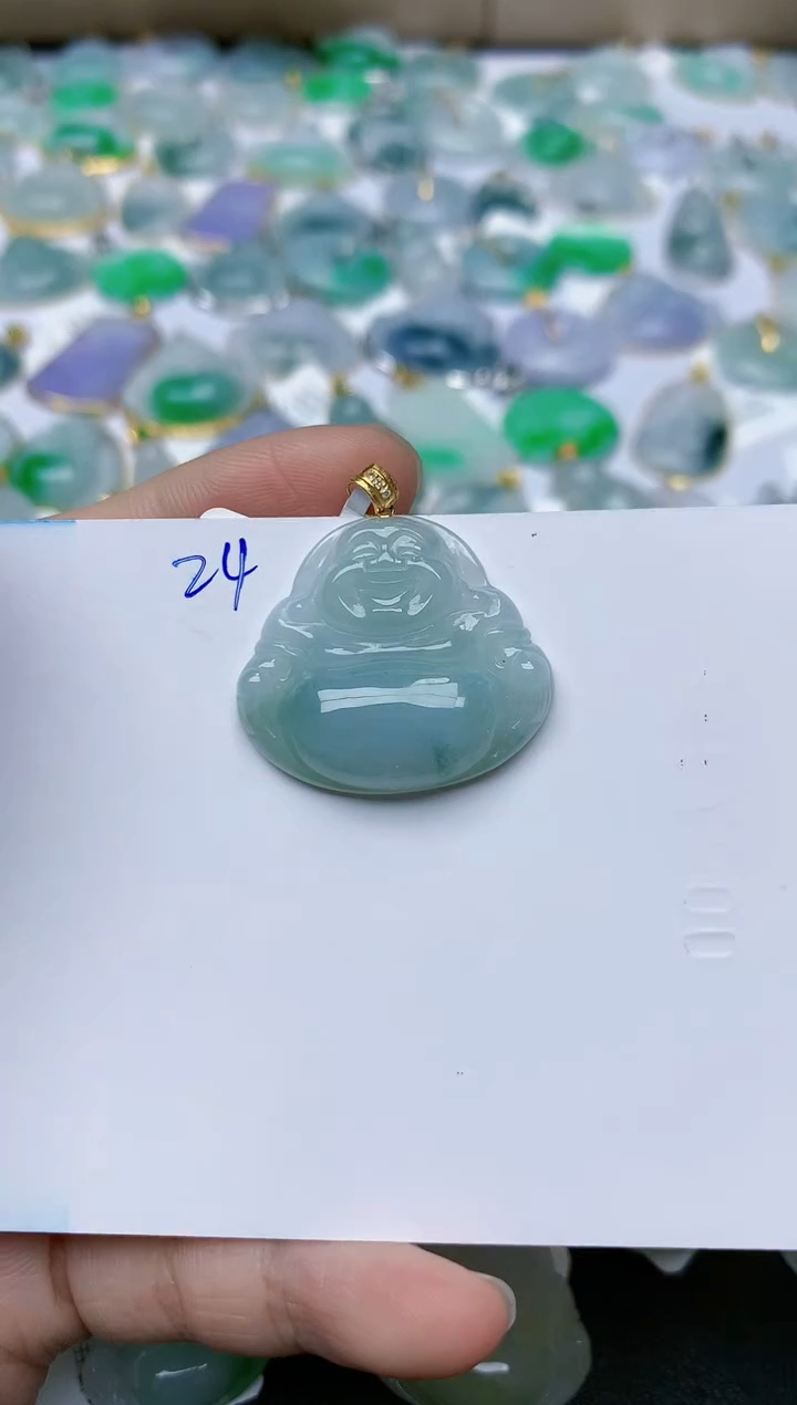 【闪购商品】翡翠颈饰18K金镶嵌天然翡翠A货    