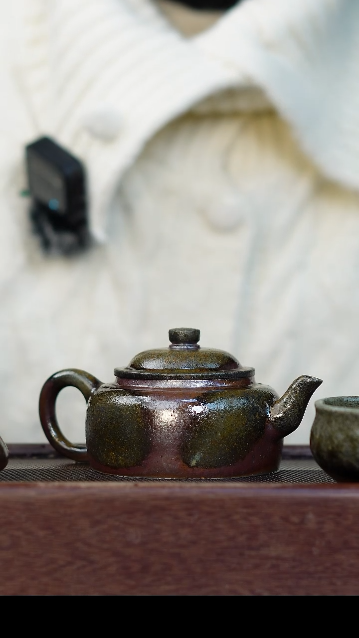 茶壶紫砂柴烧紫砂 天青旭帽220cc