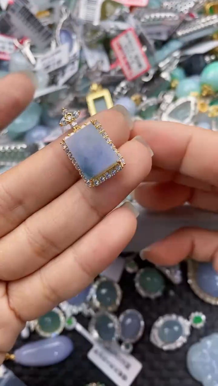 银S925镶嵌戒指翡翠666----4