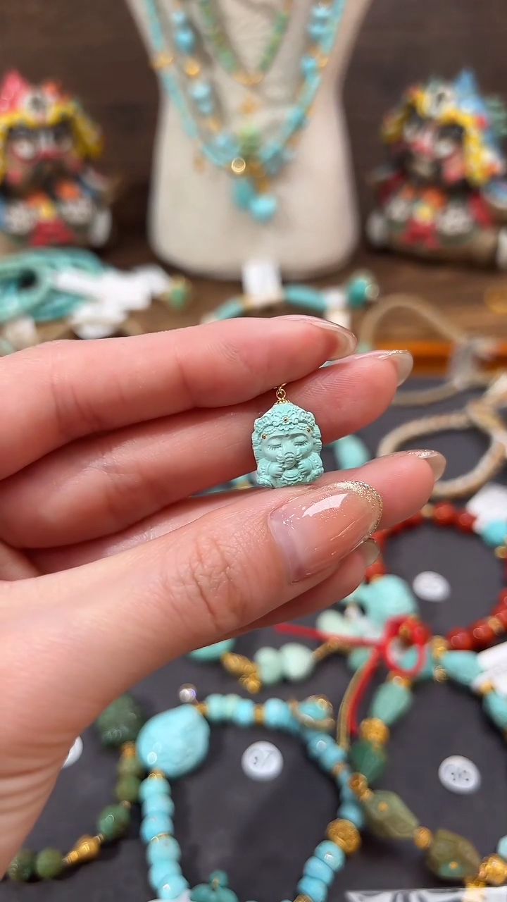 【闪购商品】绿松石提溜18K金镶嵌绿松石提溜