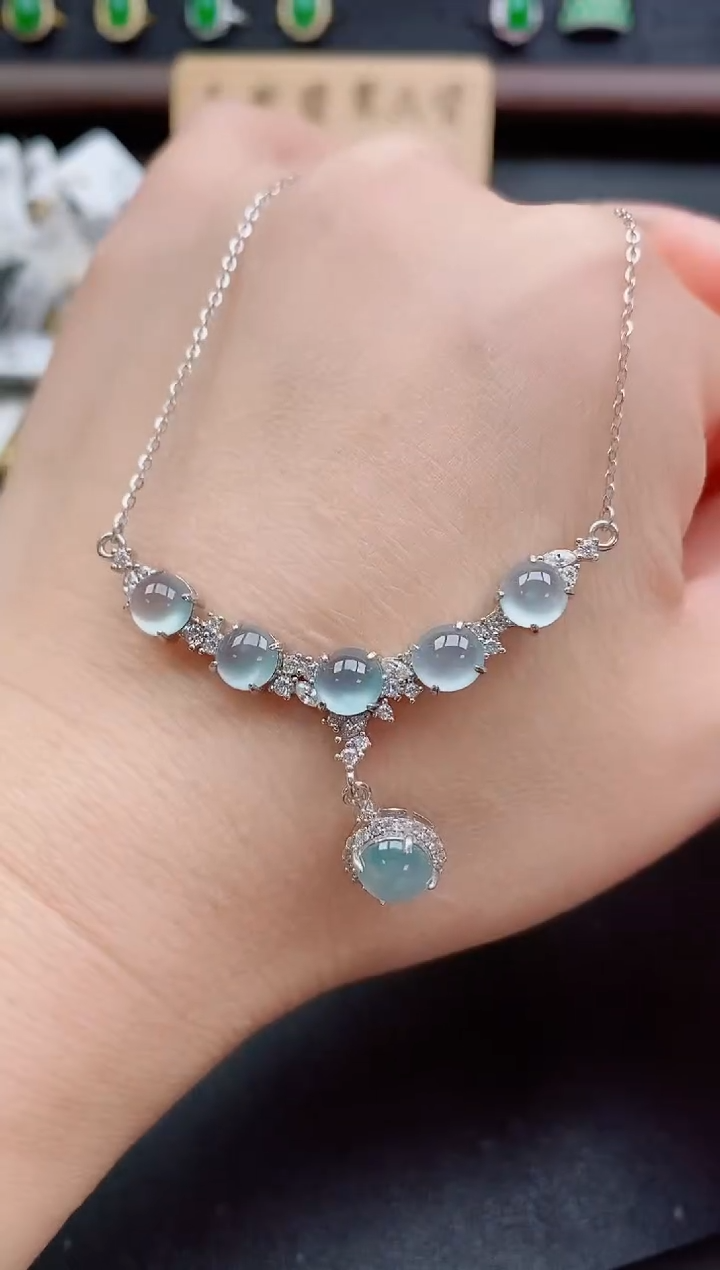 套链银S925镶嵌翡翠1