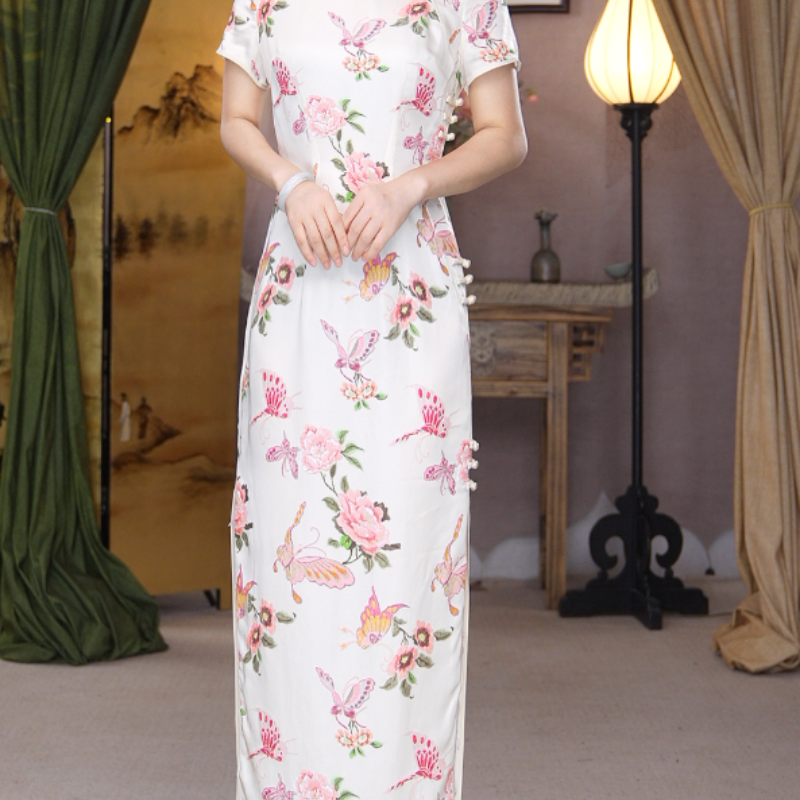 JIXIANGYIJIA/吉祥衣家莺啼序短袖（旗袍）952139963